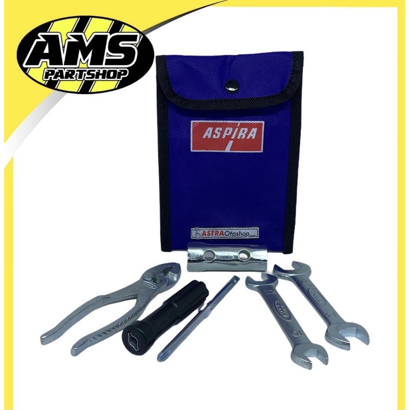 TOOLKIT MOTOR / TOOL SET ASPIRA 5PC  KUNCI BUSI / TANG / OBENG + / - KUNCI PAS 10 / 12 DAN 14 / 17-1