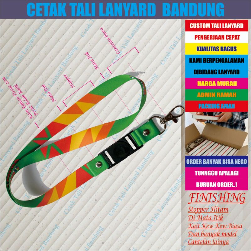 TALI LANYARD ID CARD CUSTOM 2 CM 2 MUKA/CETAK LANYARD PRINTING 2 CM 2 MUKA DESAIN BEBAS