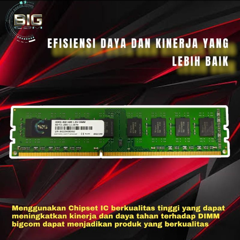 Memory Longdim Ddr3 4Gb Pc3l-12800 BIGCOM