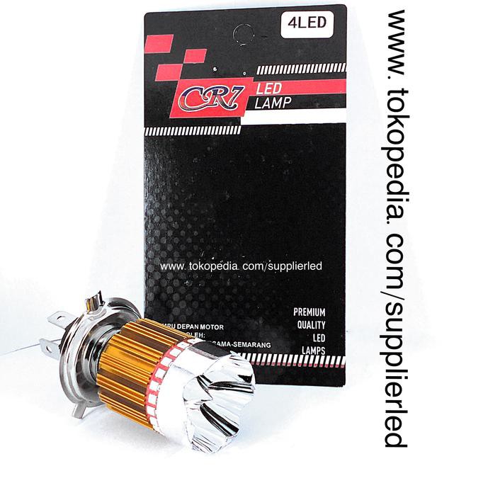 Lampu Utama LED CREE 4 Mata Motor Mobil Socket H4 CR7