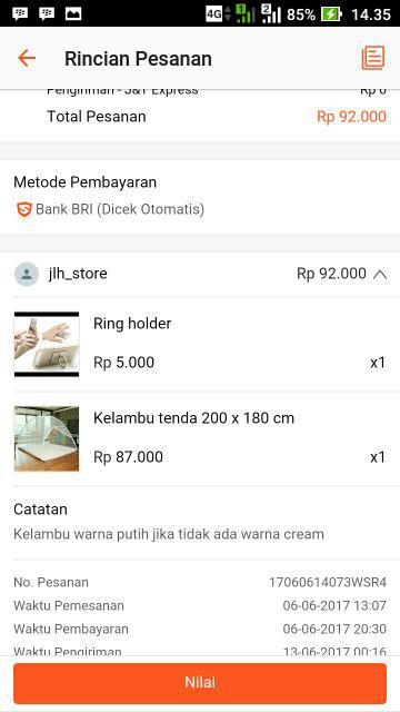 Kelambu Tenda 200 X 180 Cm