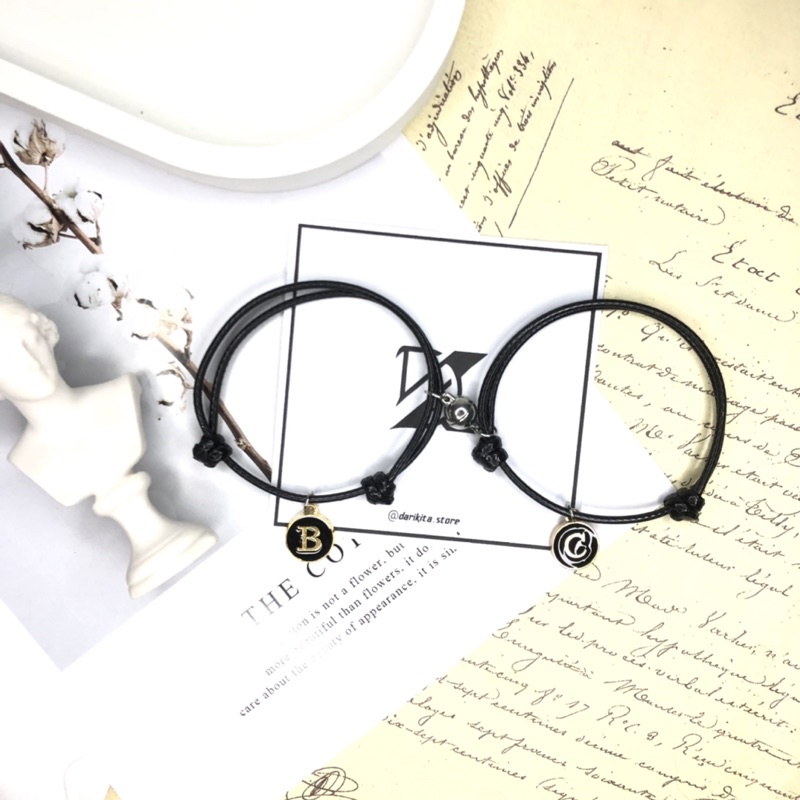 Gelang Couple Inisial Magnet 2pcs Gelang Magnet Couple inisial Epoxy