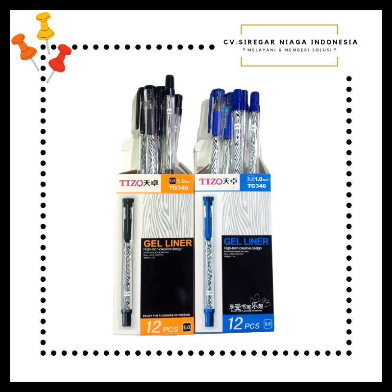 

(1 Pcs) Pulpen Gel / Pena / Bulpen / Bolpoin Gel Warna Liner Tizo TG340 ORI Murah Berkualitas