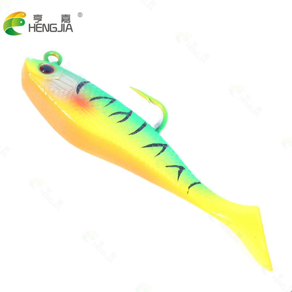 Hengjia 1pc Umpan Pancing Softlure Bentuk Ikan Bahan Silikon Ukuran 8cm 10g