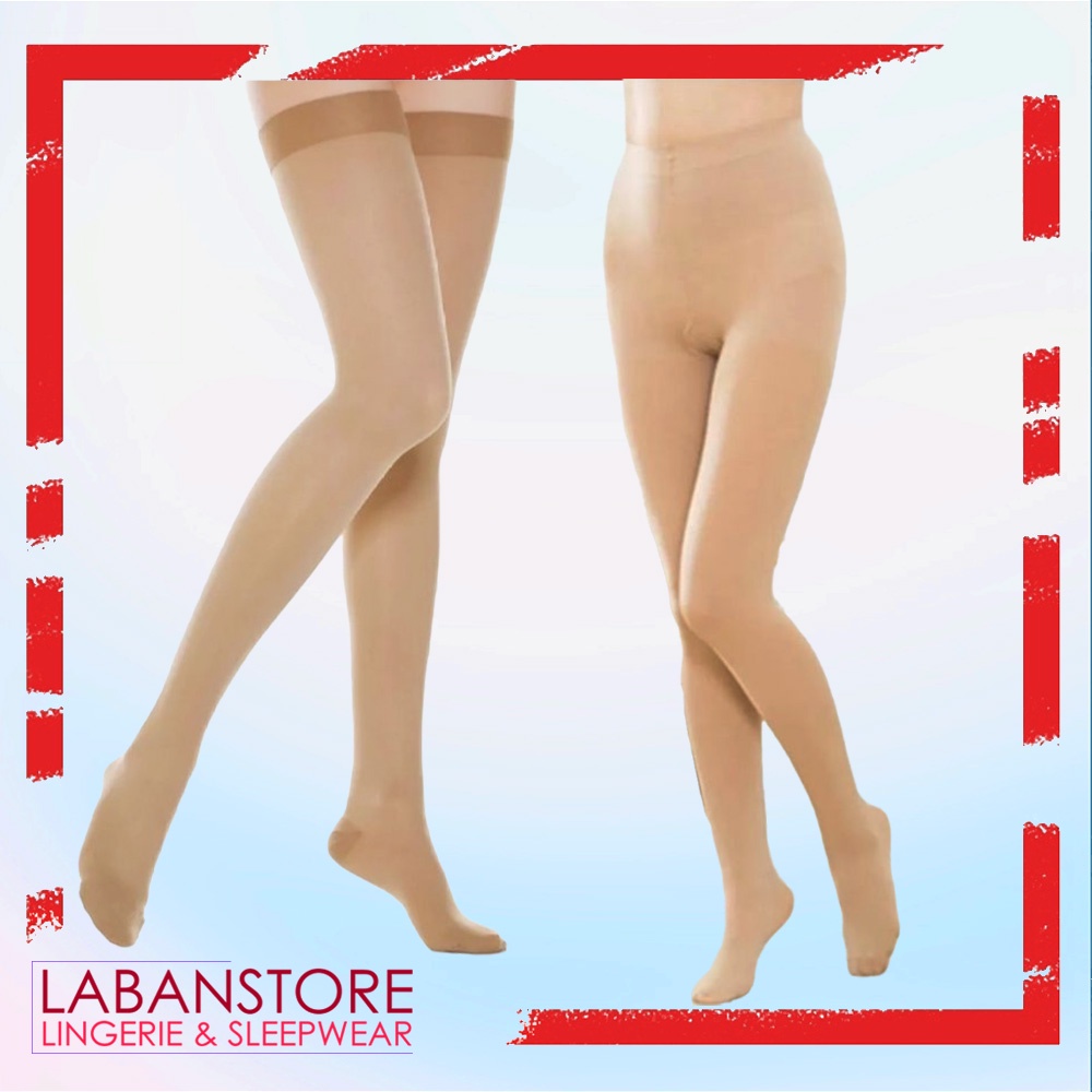 Stocking Wanita Stoking Paha dan Stocking Celana Pantyhose Warna Kulit Krem