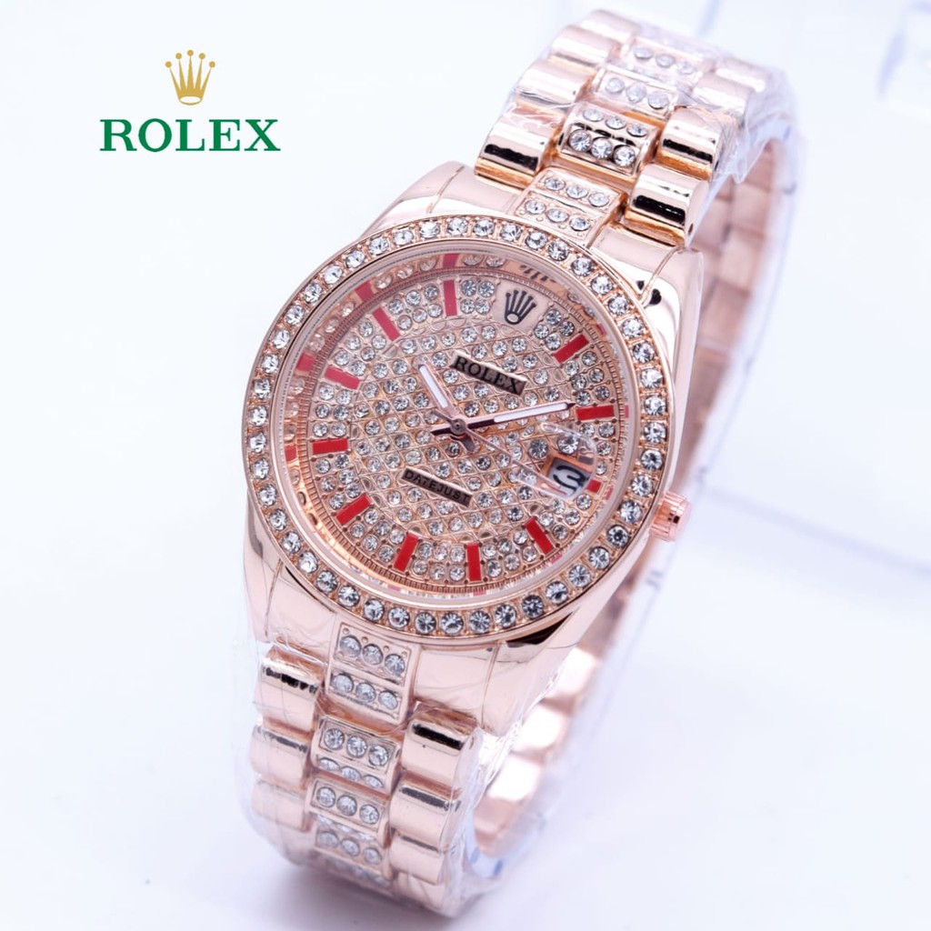 Original Jam Tangan Wanita Rolex Balok Rantai Premium Kekinian