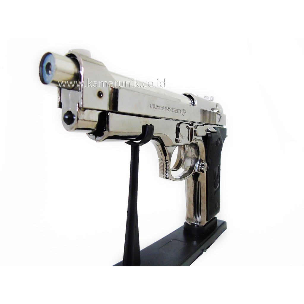 Super Murah! KOREK API PISTOL BERETTA/BARETA,BARRETA CHROME SILVER