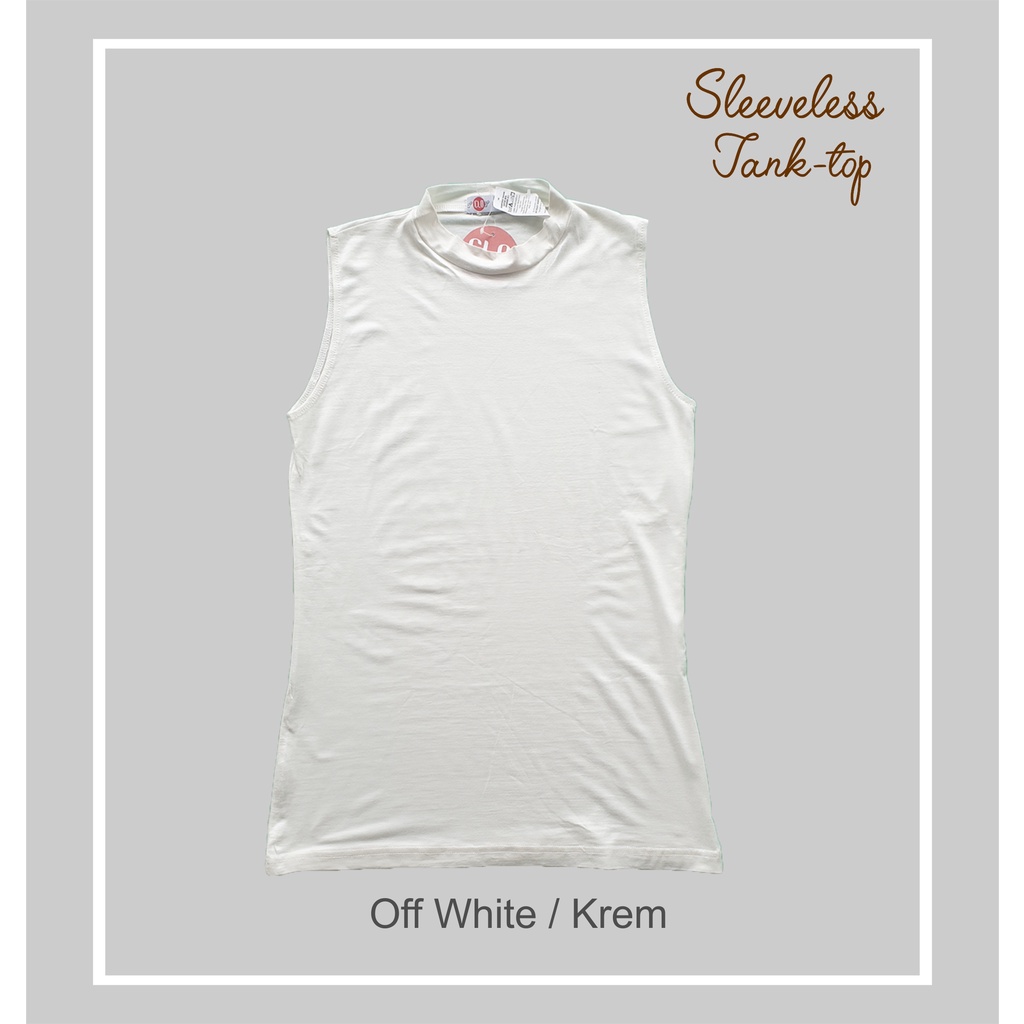 KNITCLO TURTLE NECK TANK TOP WANITA Sleeveless Rayon Spandex Soft-4