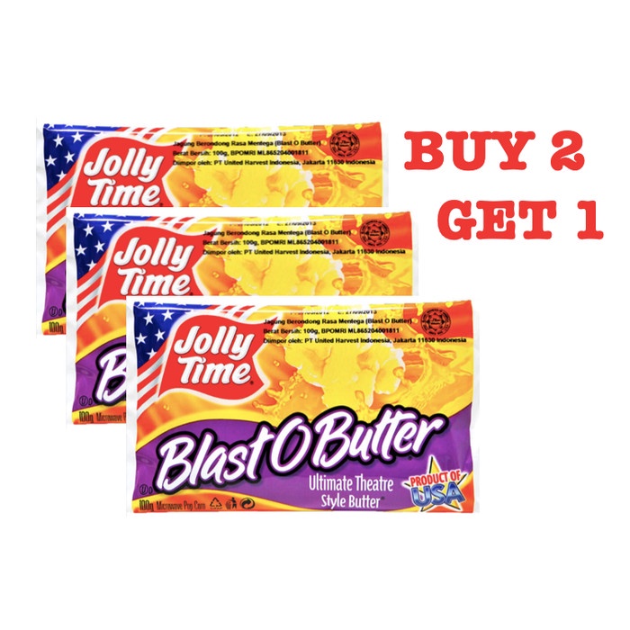 

⭐ COD ⭐ BUY 2 GET 1 JOLLY TIME BLAST O BUTTER MICROWAVE POPCORN 100GR