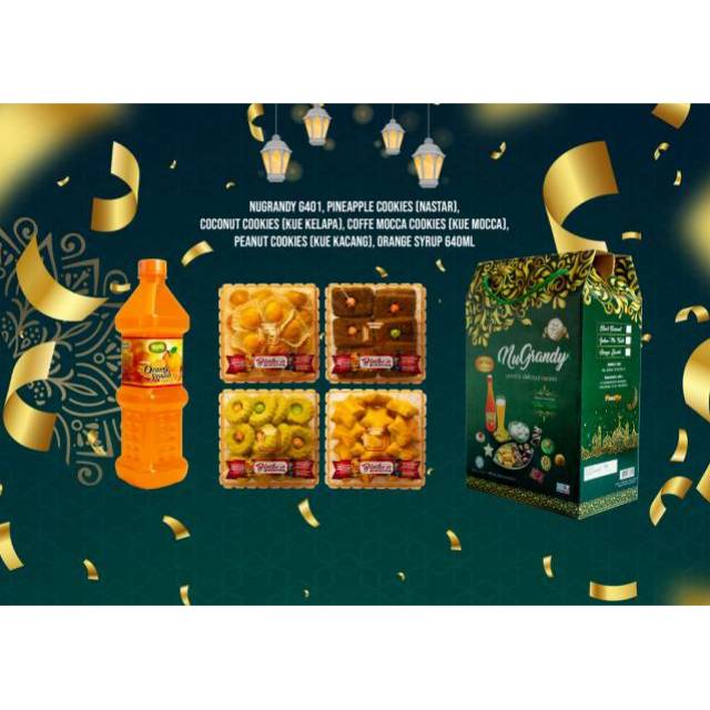 

Kue Kering Lebaran NuGrandy G401 isi 4 toples + 1 sirup