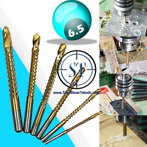 Mata Bor Gergaji 3mm 4mm 5mm 6mm 6,5mm 8mm HSS Drill Bits Titanium Coated 2 Fungsi Lobang