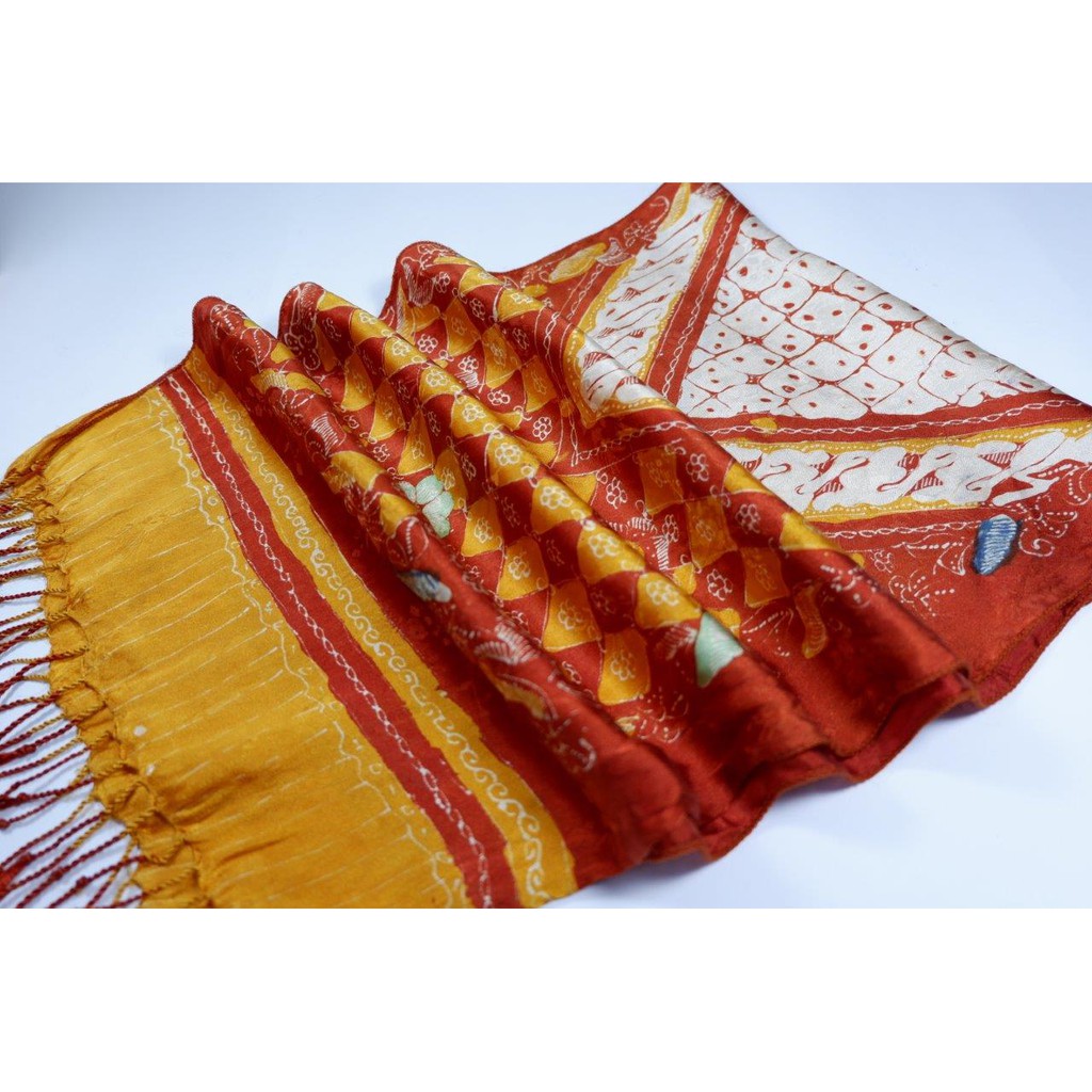 TERMURAH Scarf Batik Sutra Tulis Premium | syal batik shawl batik scarf batik sutra batik tulis