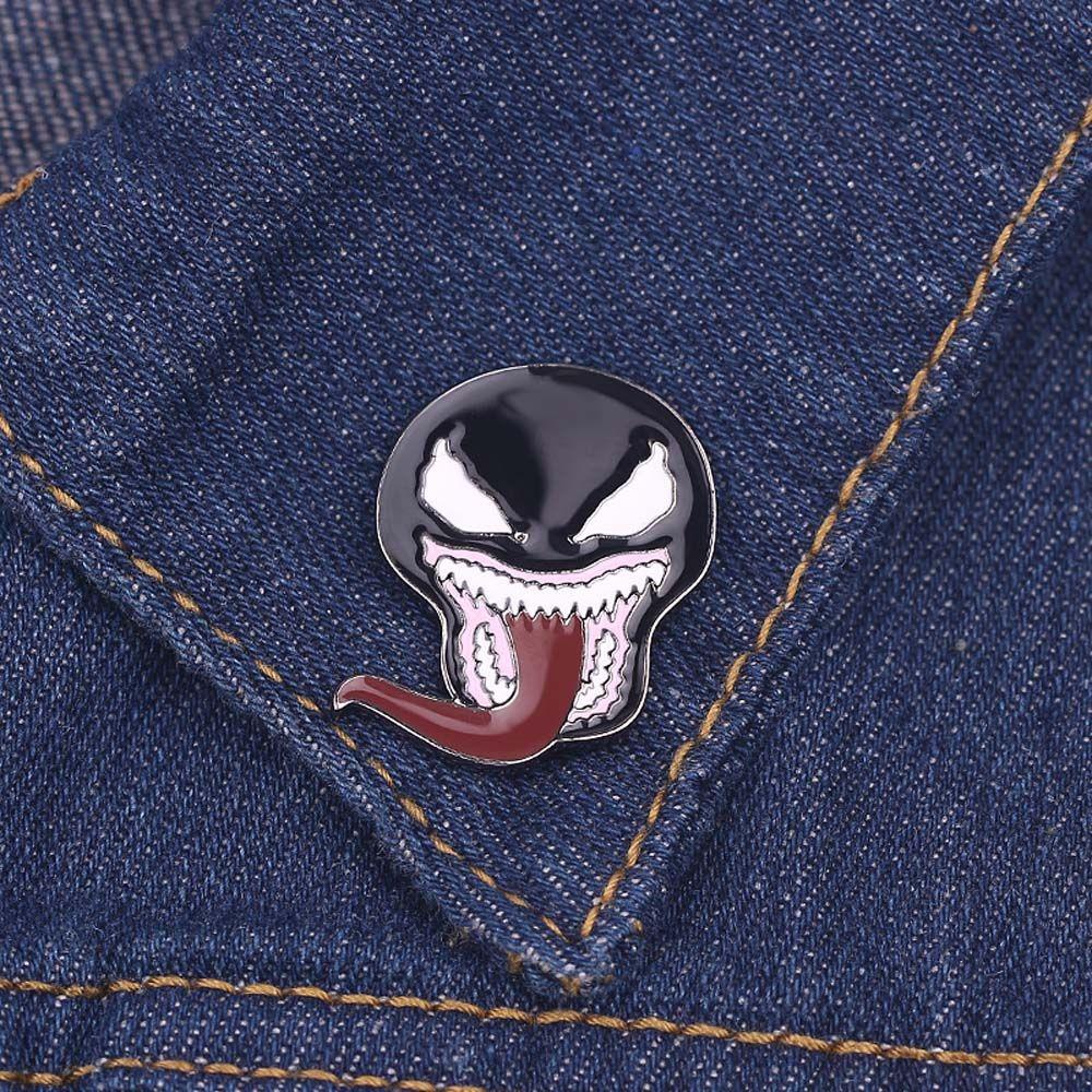 Agustinina Venom Bros Kreatif Kartun Perhiasan Aksesoris Hadiah Untuk Wanita Marvel Lencana Pin Enamel Pin