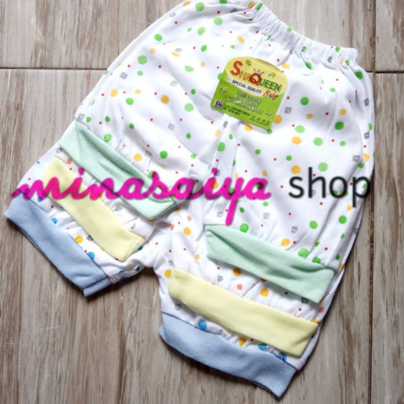 SHAQUEEN 3 pcs Celana Pendek Bayi SNI Putih Motif Newborn