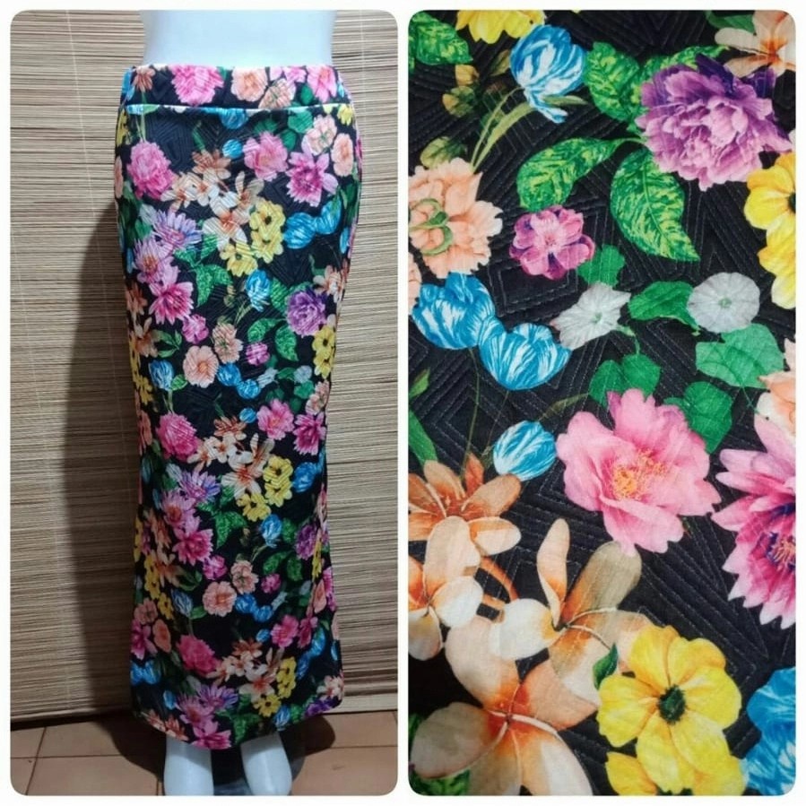 Rok span kaos bunga premium