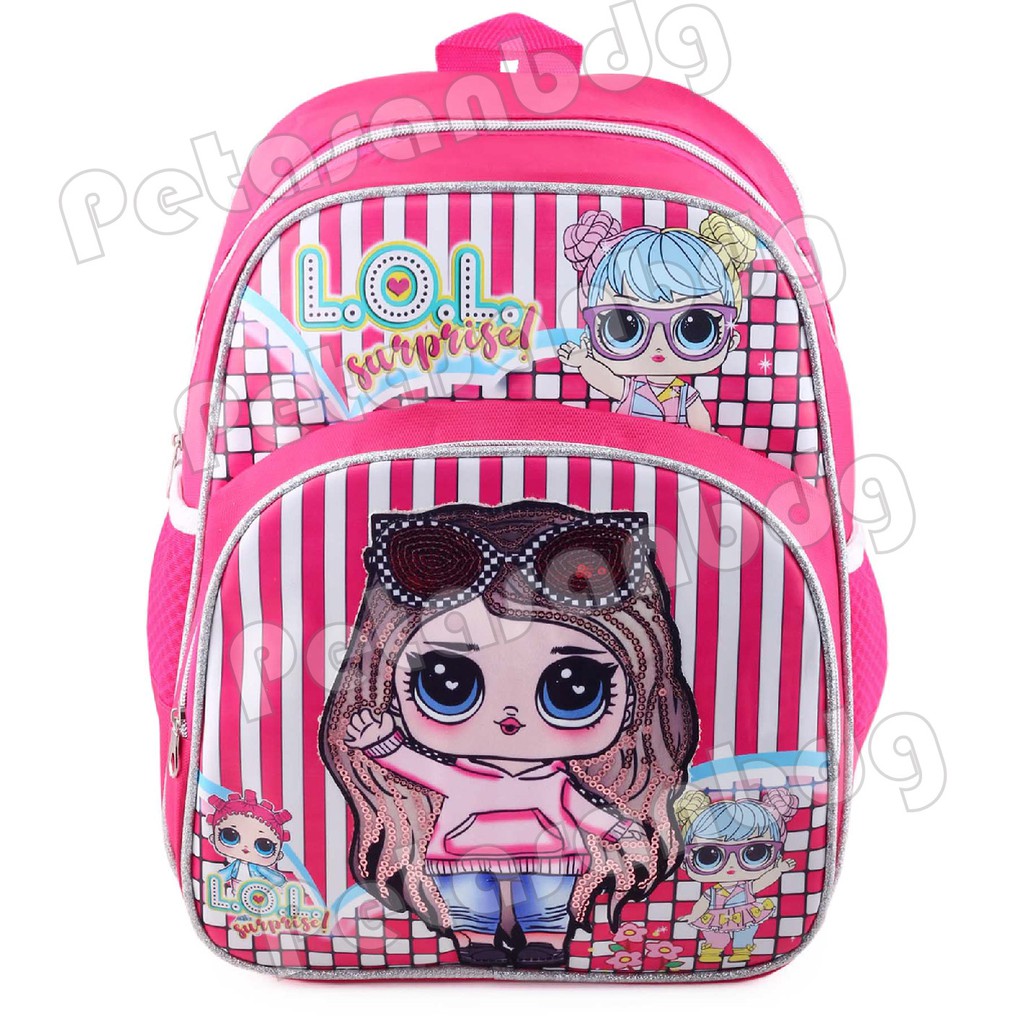 PTS - Ransel Sekolah Anak Perempuan LOL SURPRISE - FULL PATTERN - STARPOWER - RANSEL LED MUSIK + FREE LUNCHBOX