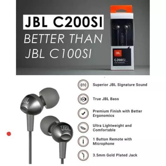 EARPHONE HEADSET JB1 C200si Hi Fi High Resolution Bass Stereo In-Ear Earphone