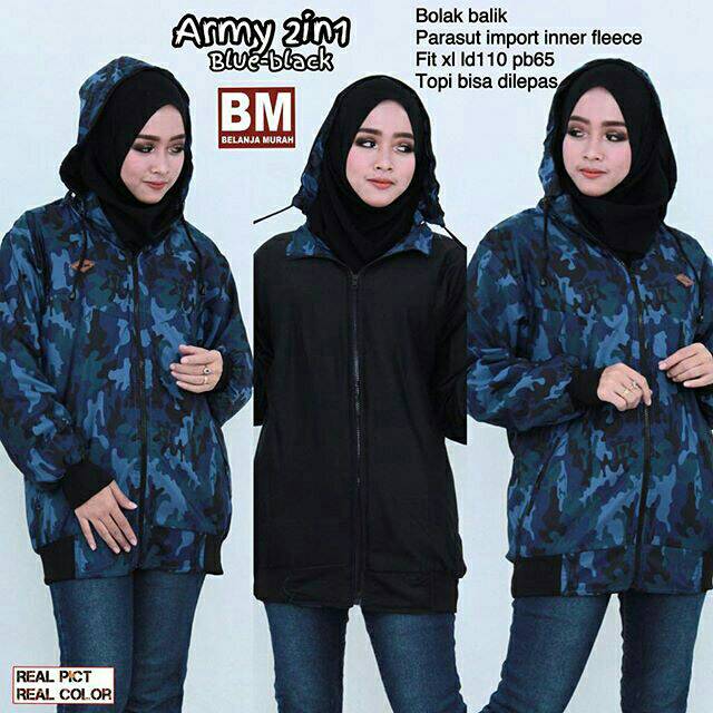 JAKET ARMY BOLAK-BALIK / JAKET CEWEK