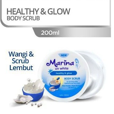 MARINA UV WHITE BODY SCRUB / LULUR - 200ML