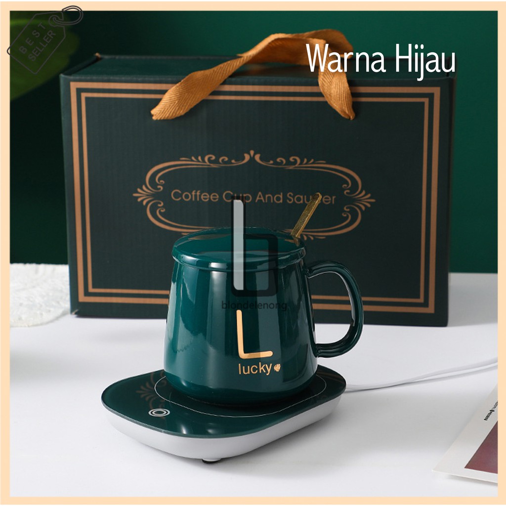 Hampers Gift Box Gift Hadiah Kado Natal Merry Christmas Xmas Ultah Ulang Tahun Untuk Pria Wanita Pacar Cewek Cowok Suami Istri Ibu Bapak Mug Cangkir Gelas Listrik Penghangat Pamanas Minuman Kopi Susu Cup Coffee Warmer Elektrick Keramik Ceramic 1 Set