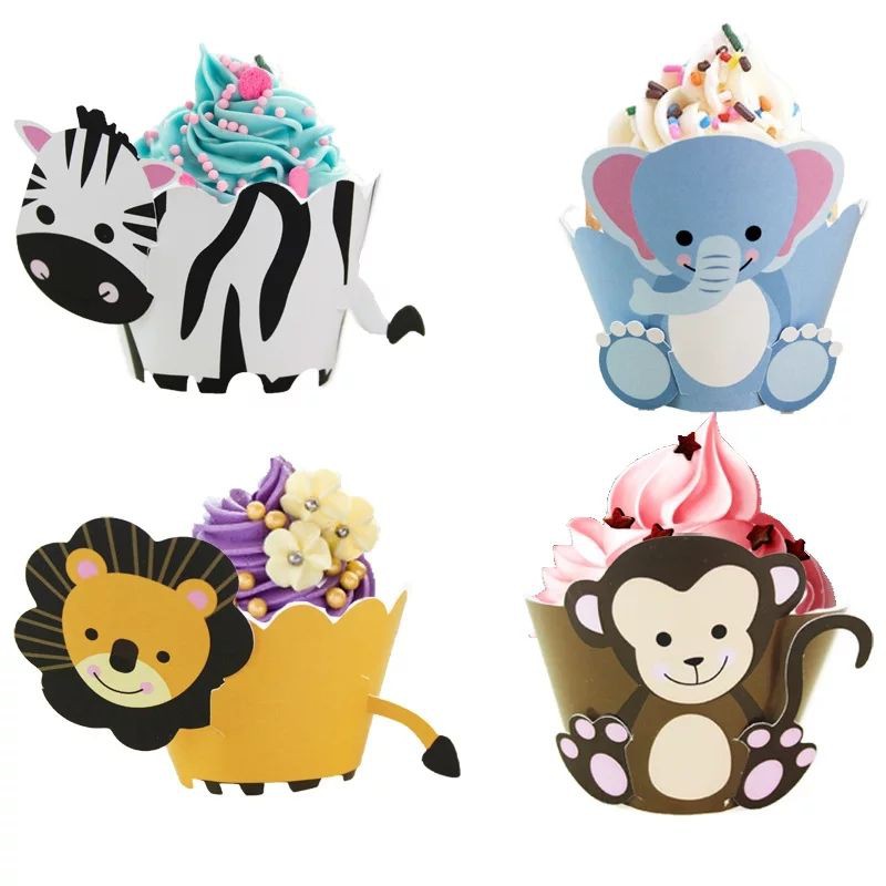 (CW2) Cupcake Wrapper 4 Animal Colour/Hiasan Cupcake/Hiasan Kue