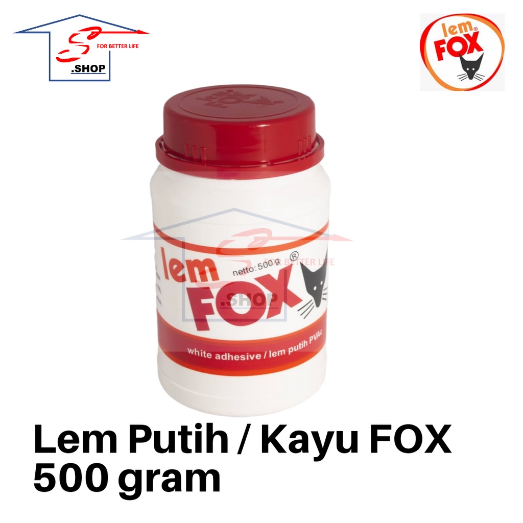 Lem Putih Lem Kayu Lem Dempul FOX Kaleng 500 gram