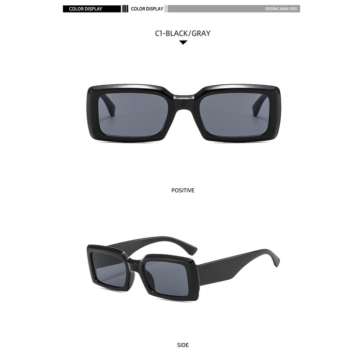 2021 fashion square personality street shooting men and women retro sunglasses metal hinge