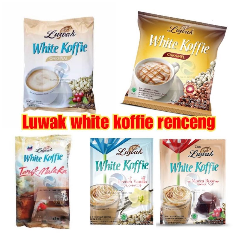 kopi luwak white koffie tarik malaka 30gr/ luwak french vanilla 20gr / luwak mocca rose 20gr renceng