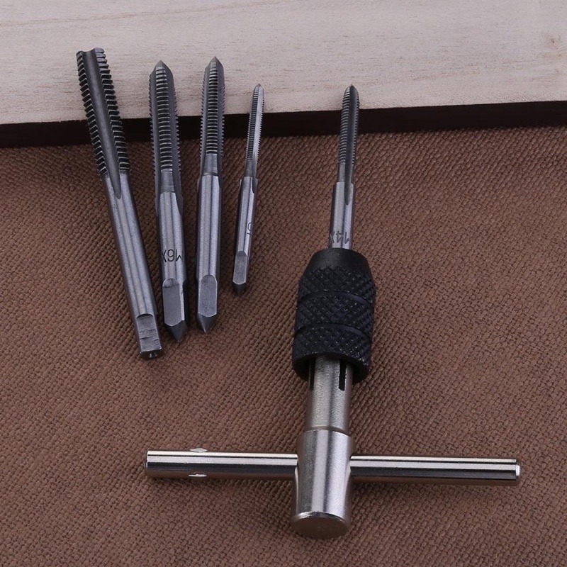 Alloet Mata Bor Wrench Drill Bit Hand Tapping Twist Bit 6 PCS - H21 - Silver