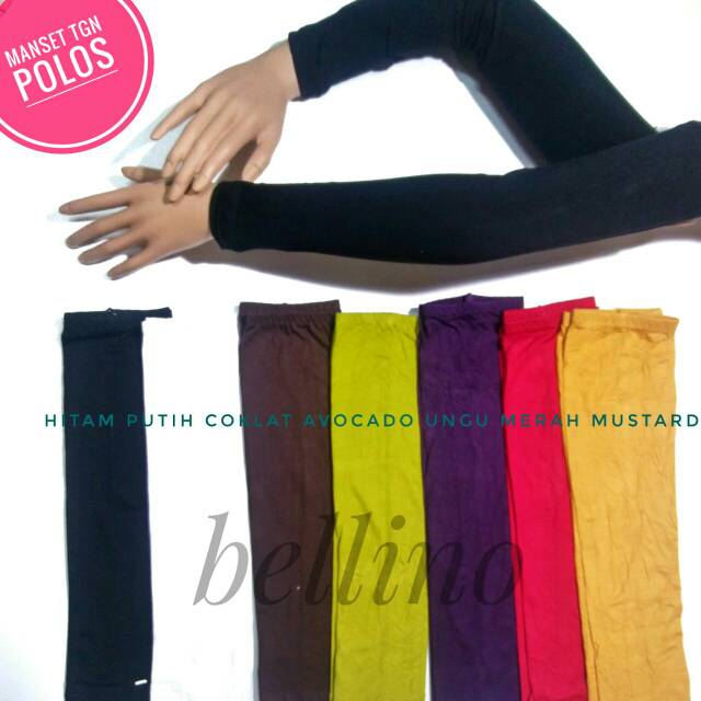 Manset Tangan Hitam Handsock Polos Pria Wanita Murah Lembut / Manset Tangan Spandex Unisex Wanita Pria Hitam Putih