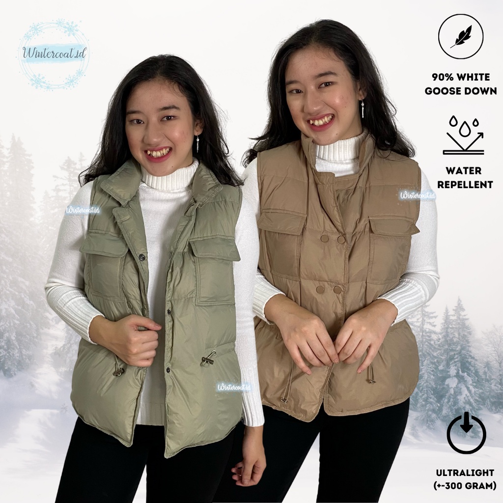 Vest winter padding down jacket rompi wanita musim dingin import hangat bulu angsa fashionable nagita nagitta