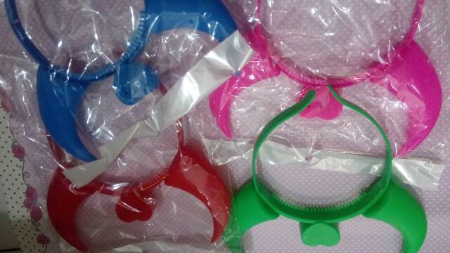 Bando tanduk devil halloween merah pink hijau​ biru nyala led