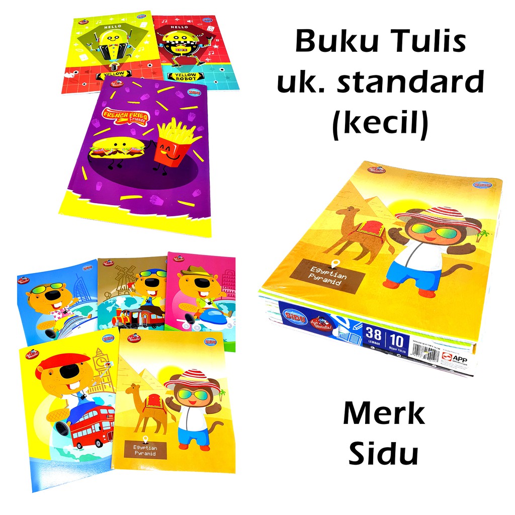 Buku Tulis Ukuran A5 Standard SIDU Cover Kartun Shopee Indonesia
