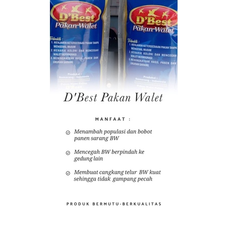 Pakan walet D'Best pakan walet PREMIUM