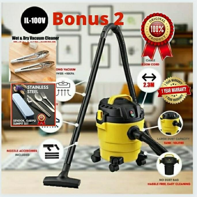 Vacuum Cleaner | Vacum/Vacuum Cleaner Wet&Dry Penghisap/Penyedot Debu Idealife Il-100V Best Quality
