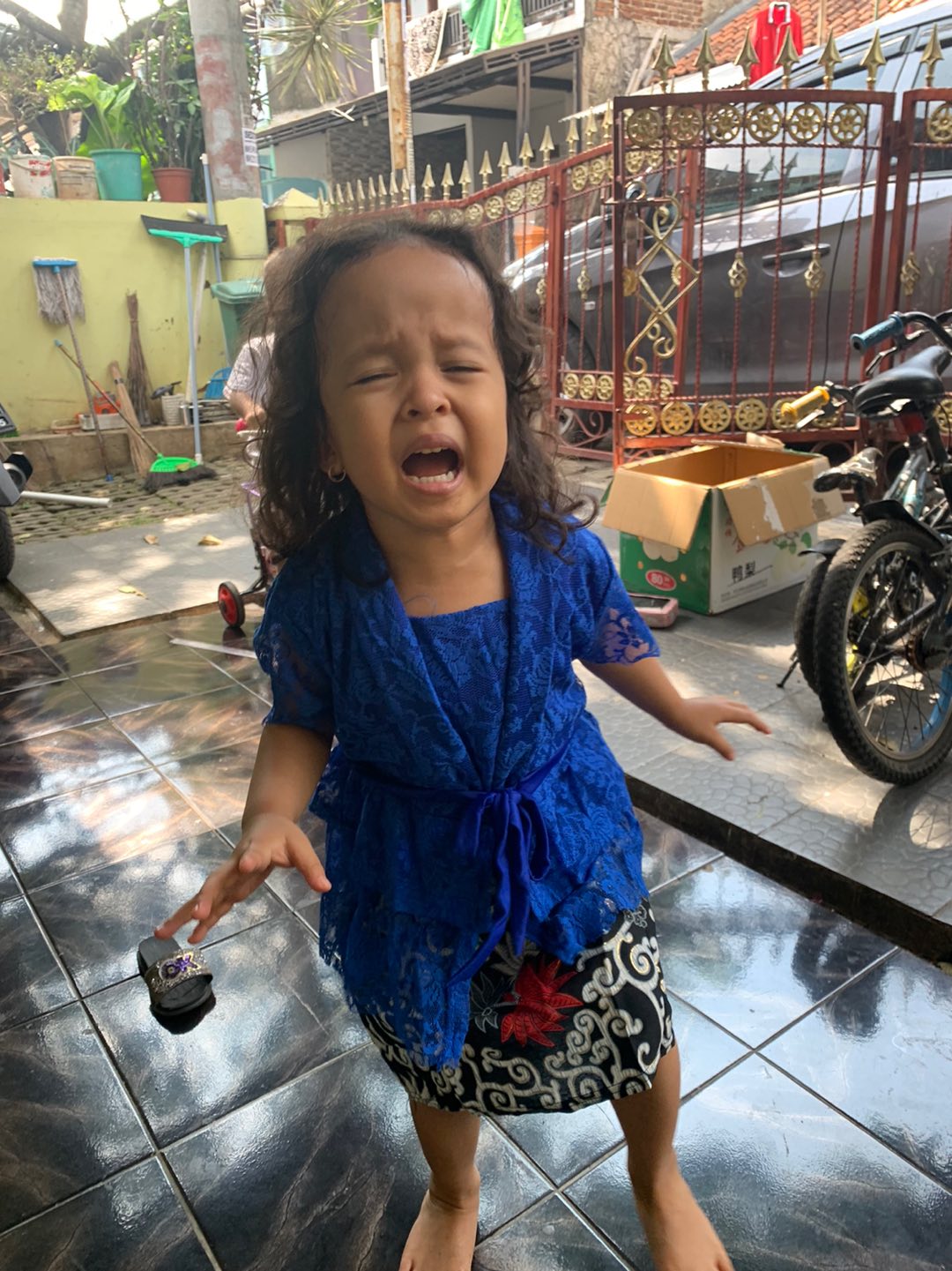 Kebaya Anak Brukat Modern (gratis Bando) Setelan Baju Brokat & Rok Batik Bayi Balita Kutu Baru Ruru