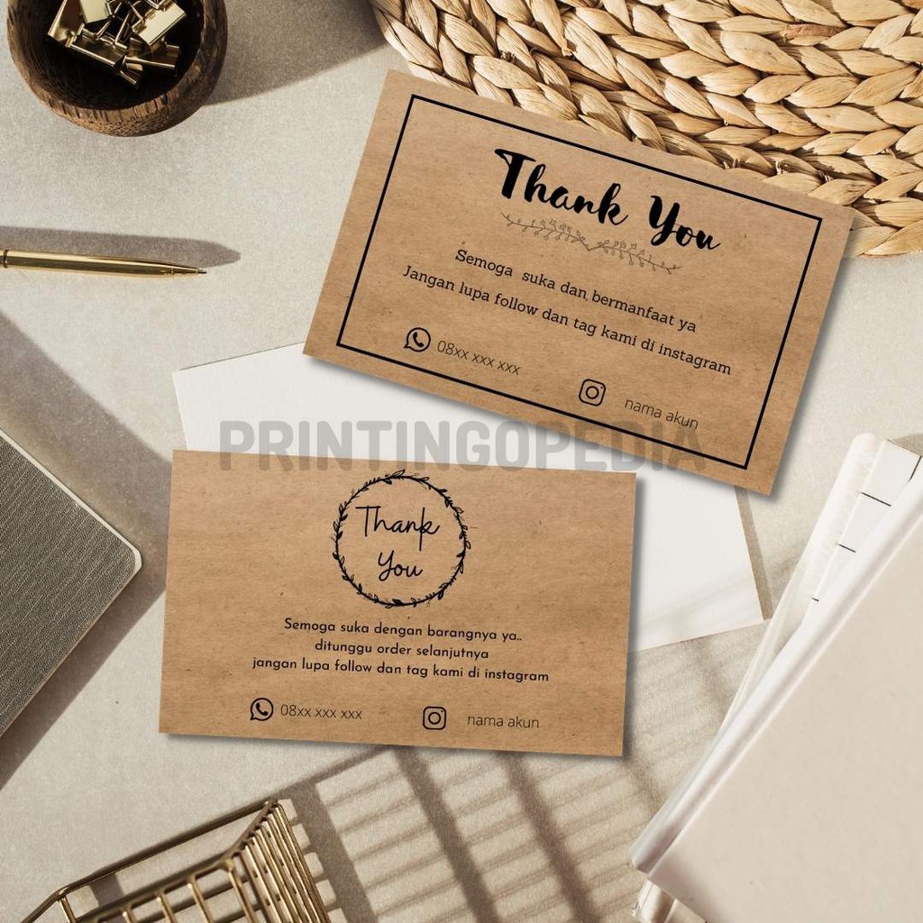 

(50 pcs) Thank You Card Craft (Black and White)
