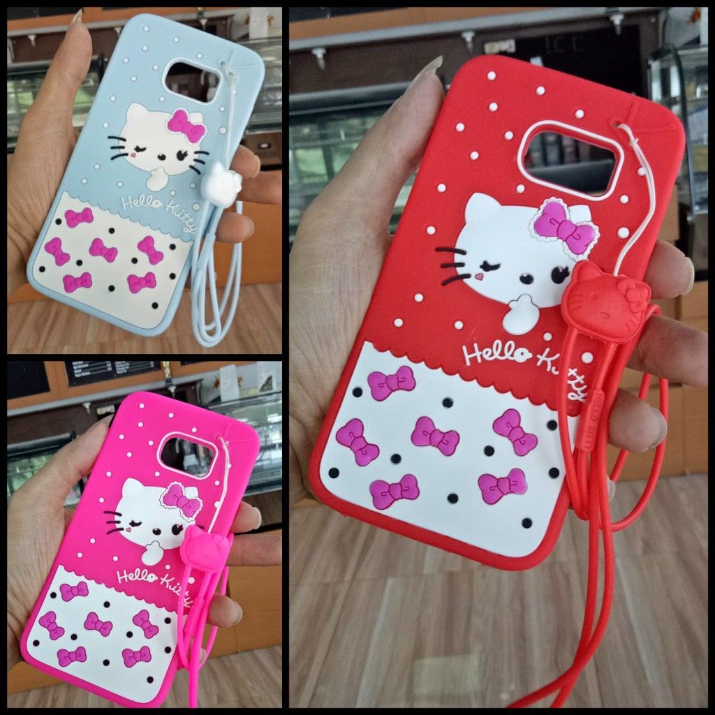 SALE Case Samsung S7 Edge / S7 Hello Kitty Free Tali Gantungan 3D