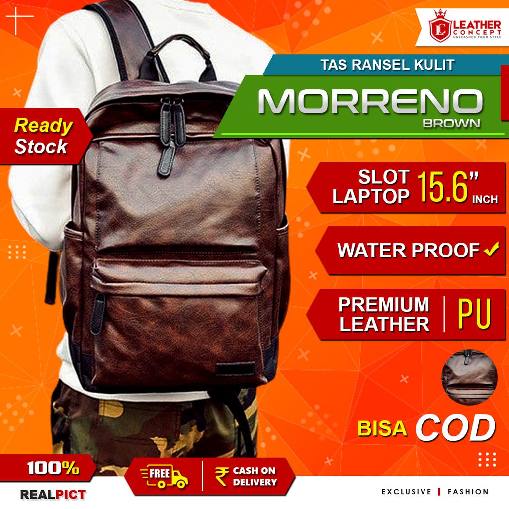 Ransel Kulit Pria MORRENO (BROWN)