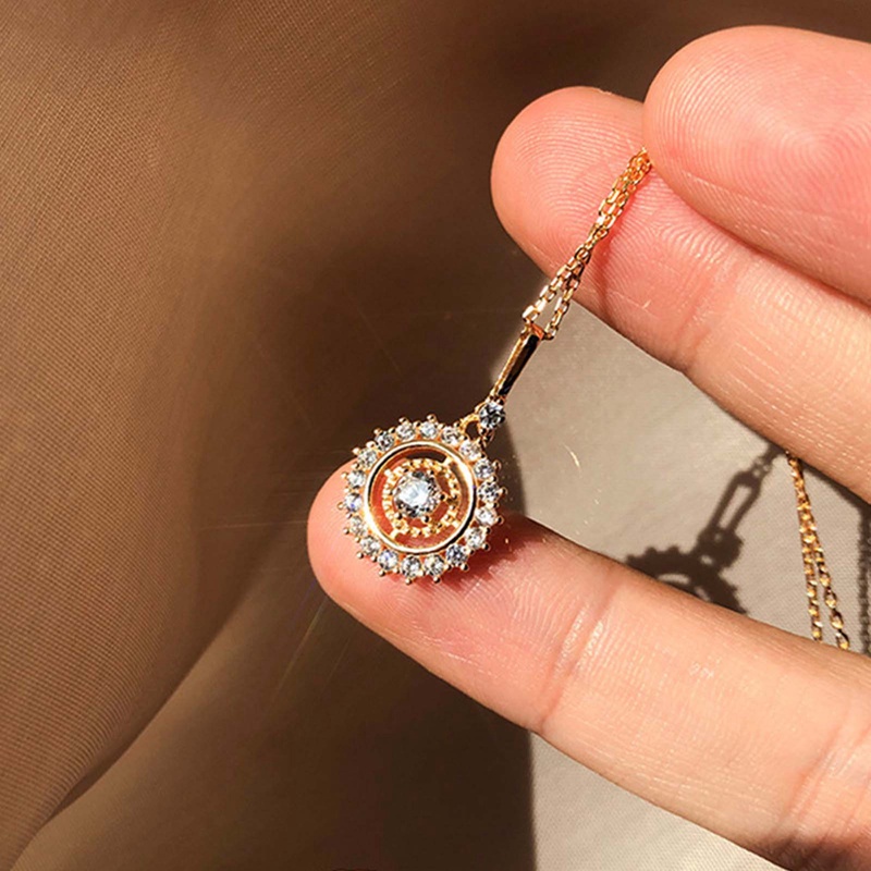 Kalung Rantai Sterling Silver 925 Desain Bunga Matahari Untuk Wanita