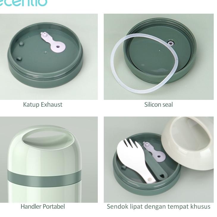 Telah Hadir.. Foodi 500ml termos sup mangkuk stainless steel hijau anti bocor/termos mini Tumpah gre