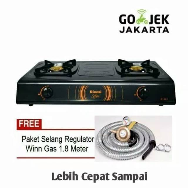 Kompor gas RINNAI RI 522 C + Paket regulator selang gas WINN GAS / regulator