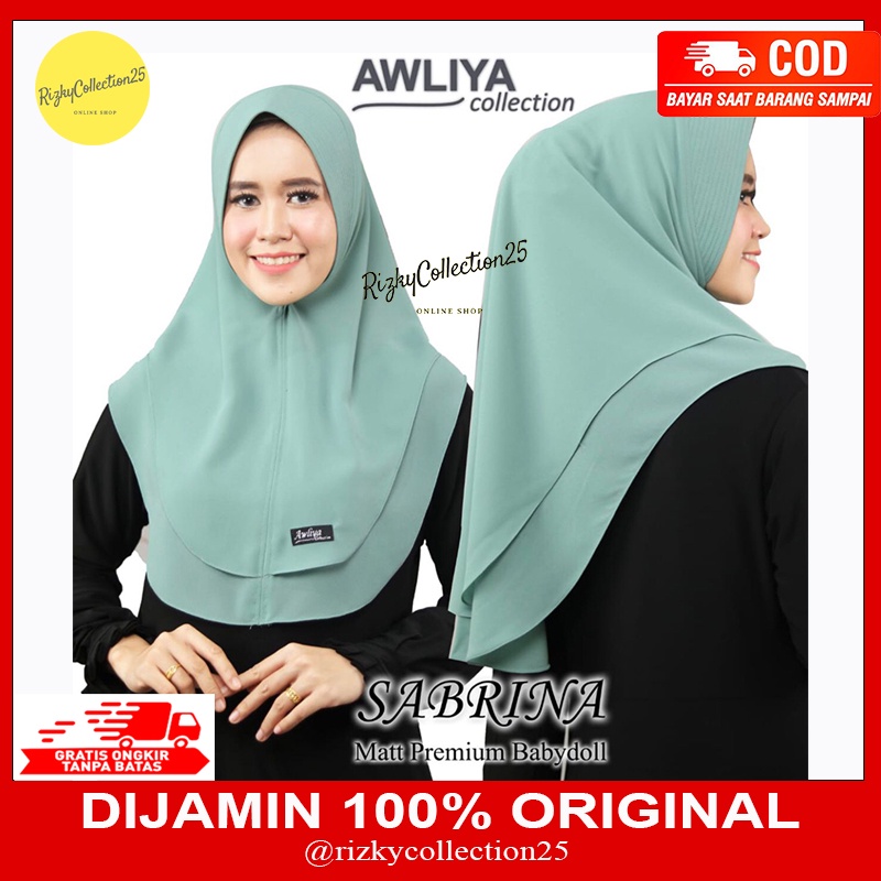 AWLIYA COLLECTION / KHIMAR SABRINA 2 LAYER/ KHIMAR JILBAB ORI AWLIYA 2LAYER OVAL