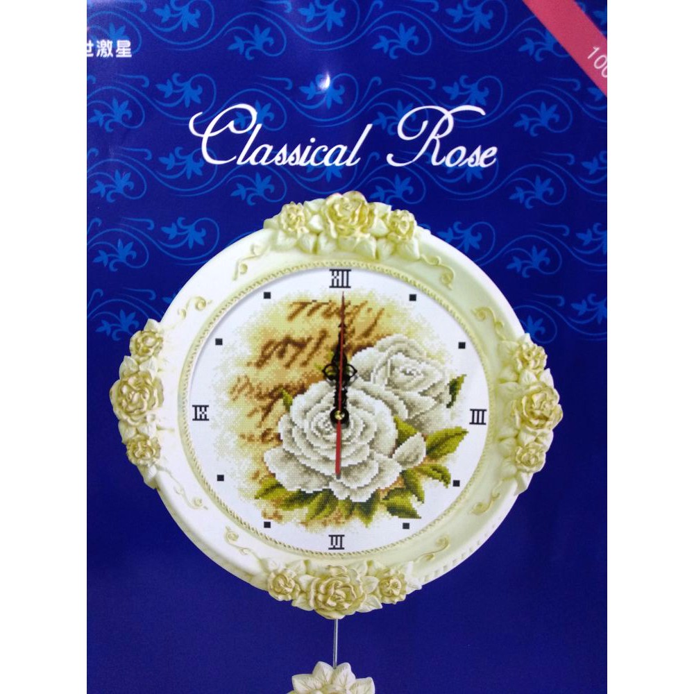DISKON Paket DIY Craft Sulam Kristik DOME 100807 Bunga Flower Mawar Rose Putih Klasik