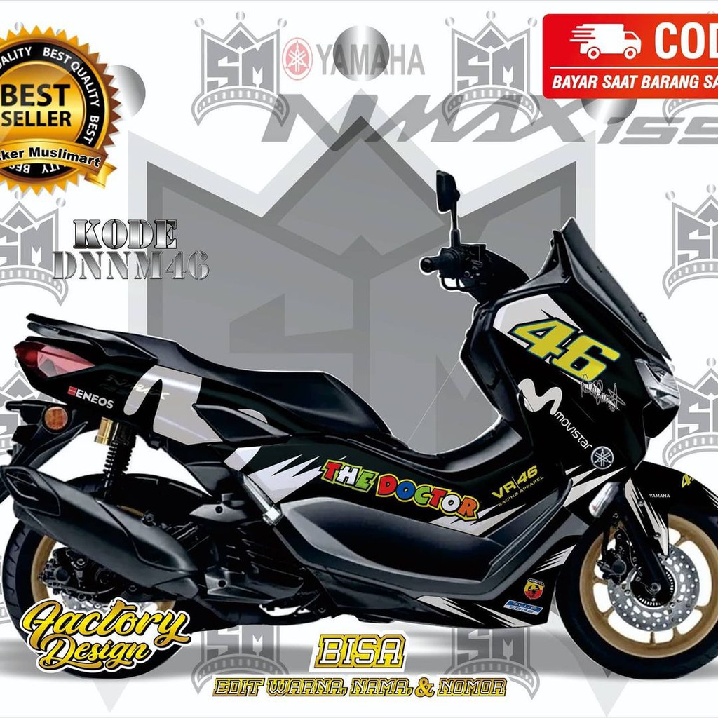 Sticker decal full body Yamaha Nmax Monster Energy Hitam
