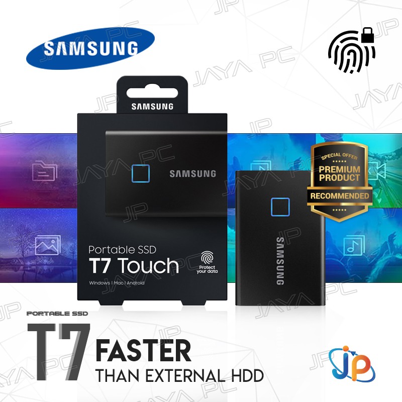 samsung ssd t7 touch external portable 1tb usb 3 2 fingerprint