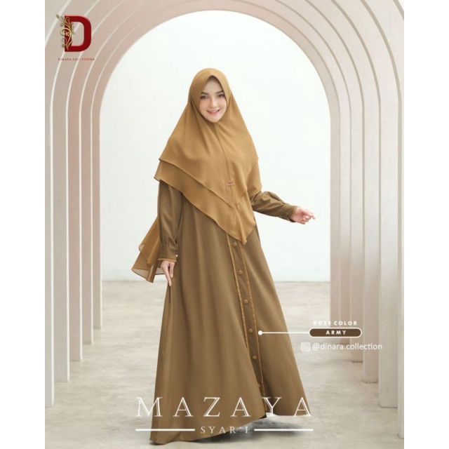 Gamis Syari Set Khimar Terbaru Mazaya Syari Original Dinara Collection