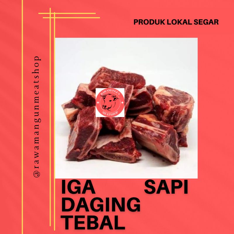 

Tulang Iga Sapi Lokal Segar fresh 1KG 1000 gram (Konro / Iga Bakar, sop, konro