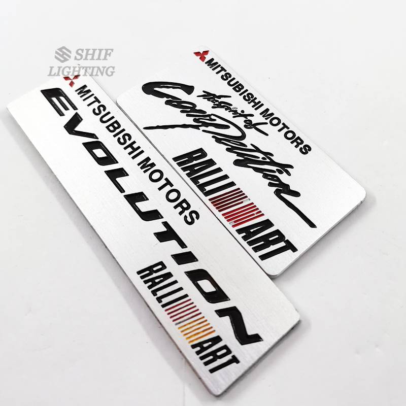 1pc Stiker Emblem Logo Mitsubishi Ralliart Revolution Bahan Metal Untuk Dekorasi Mobil