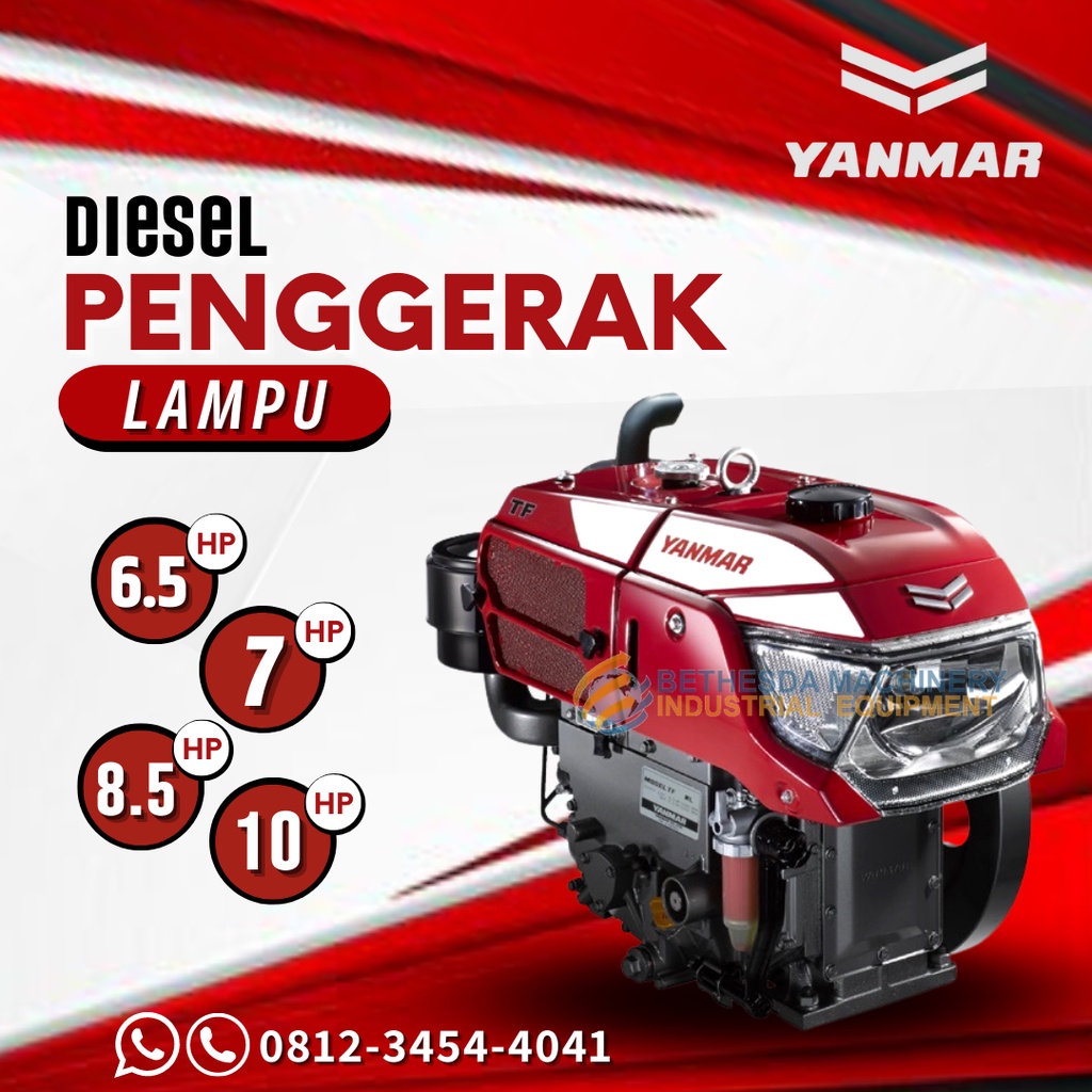Penggerak / mesin diesel 6.5 PK YANMAR 7 HP TF 85 Lampu 10.5 Pk